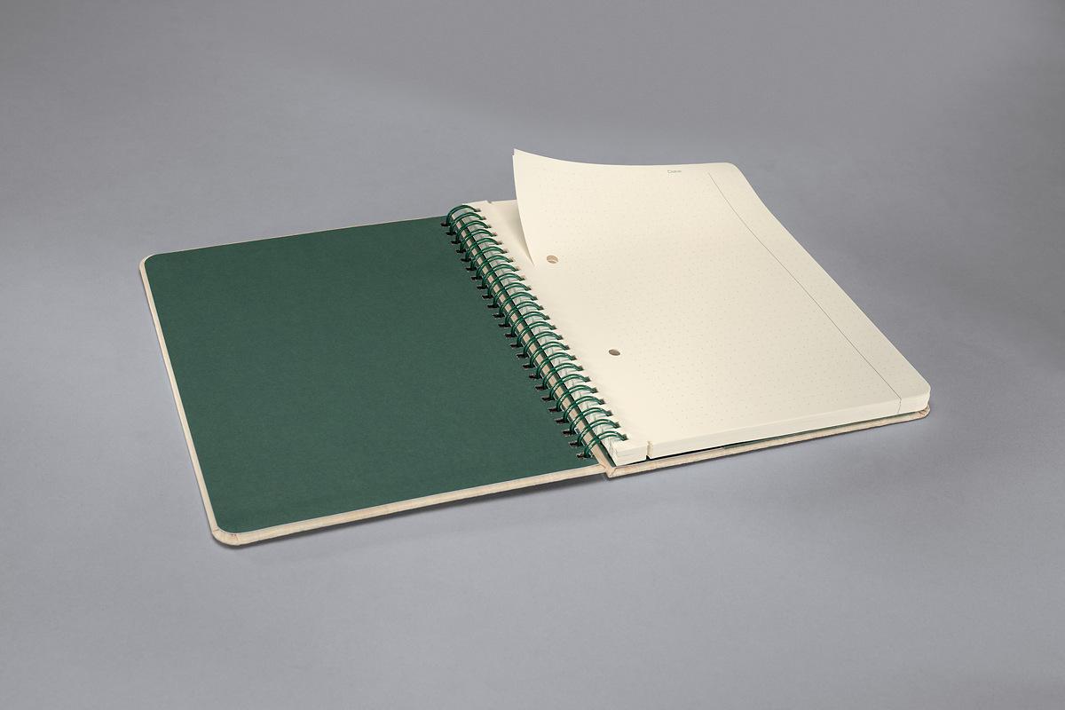 book with bamboo cover, spiral binding