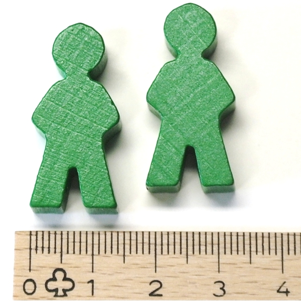 figurine en bois homme ca. 14x30x8 mm - vert