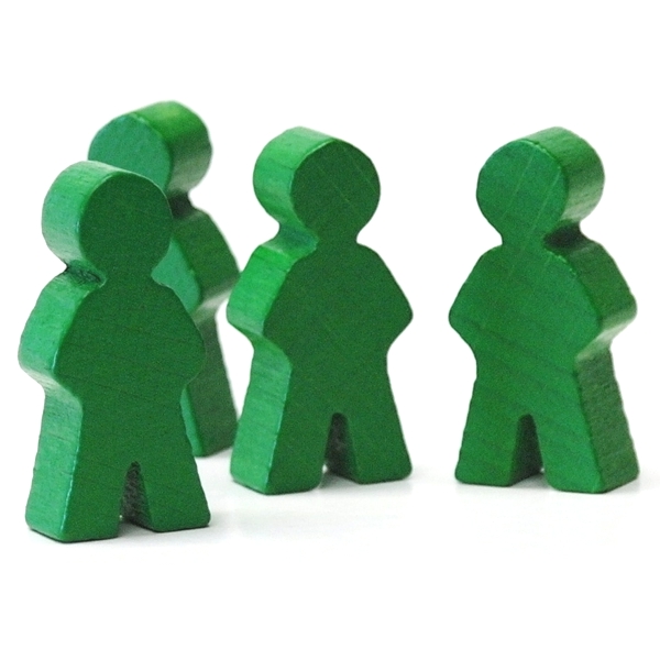 houten figuur man ca. 14x30x8 mm - groen