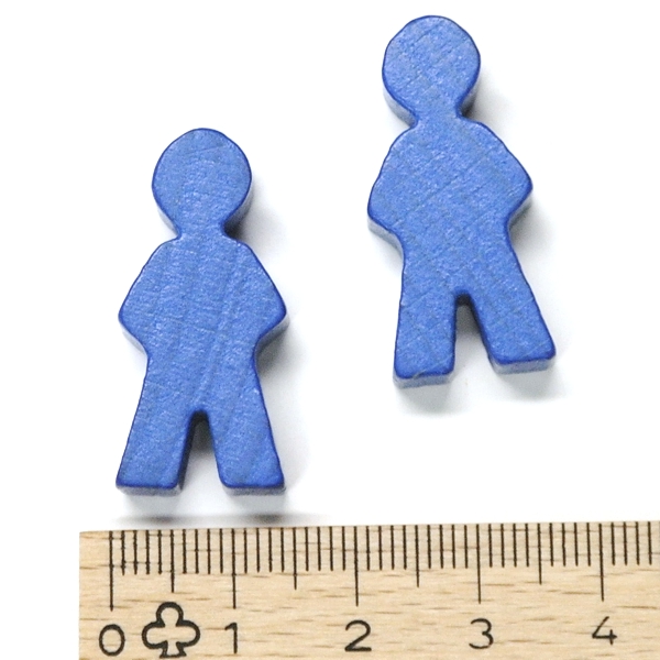 wooden figure man ca. 14x30x8 mm - blue