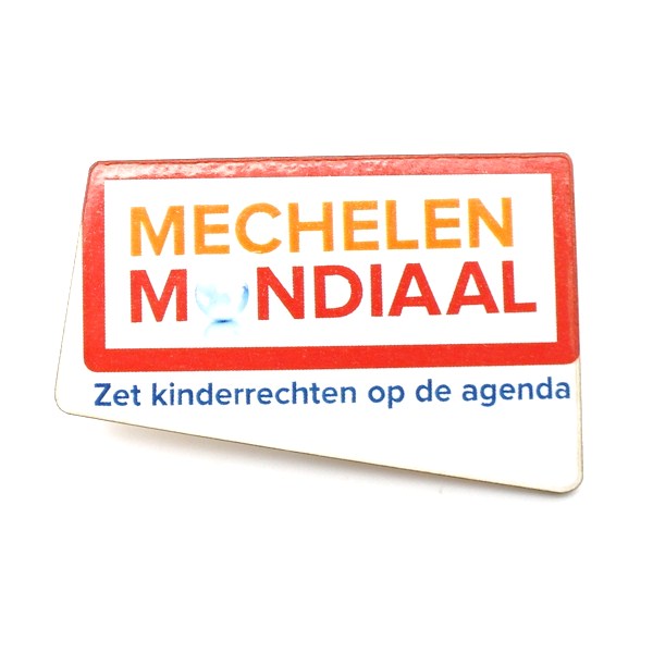 Badge, gerecycled houtvezels - full colour