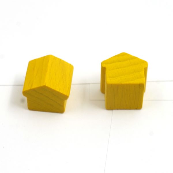 wooden hotel - ca. 12x13x12 mm - yellow