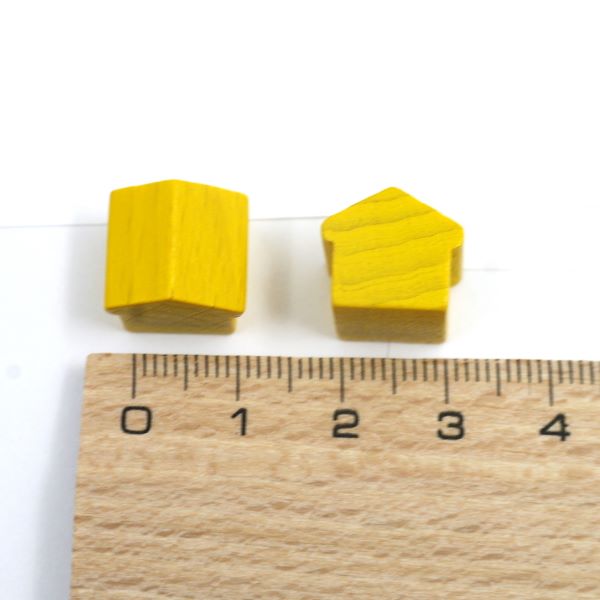 wooden hotel - ca. 12x13x12 mm - yellow