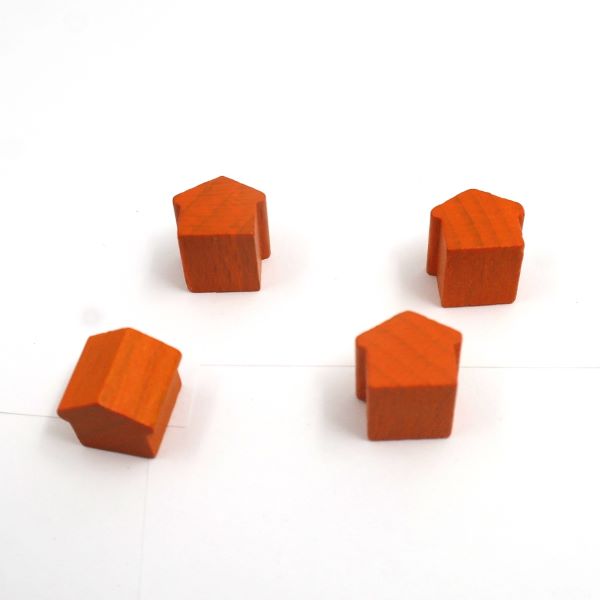 wooden hotel - ca. 12x13x12 mm - orange