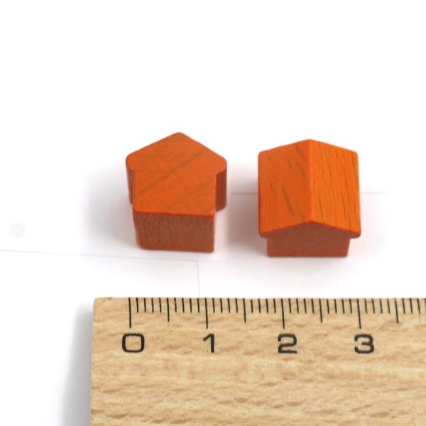 wooden hotel - ca. 12x13x12 mm - orange