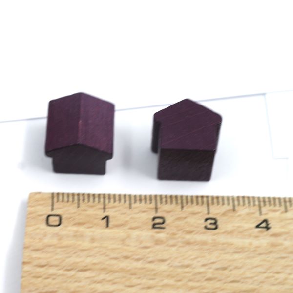 wooden hotel - ca. 12x13x12 mm - purple