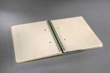 book with bamboo cover, spiral binding