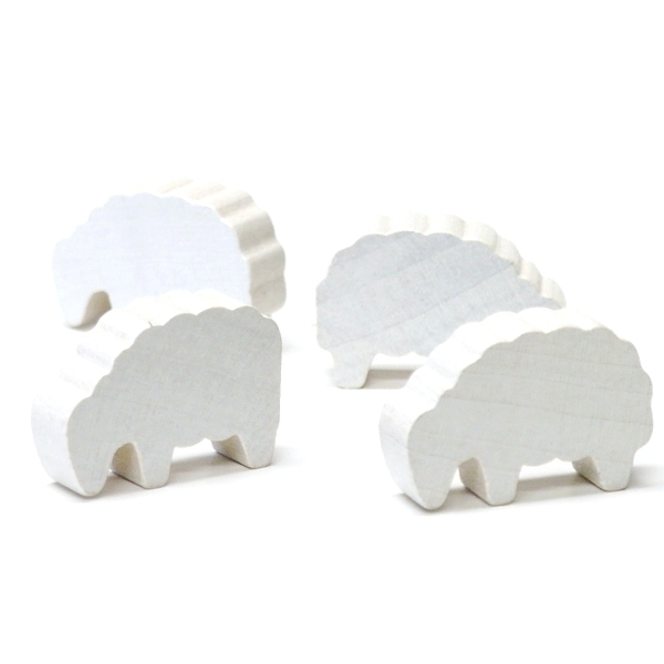 wooden figure sheep white - ca. 30x19x8 mm