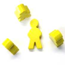 figurine en bois homme ca. 14x30x8 mm - jaune