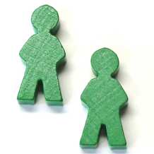 houten figuur man ca. 14x30x8 mm - groen