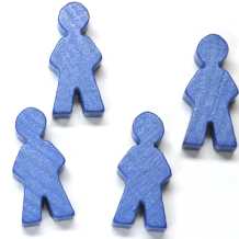 wooden figure man ca. 14x30x8 mm - blue