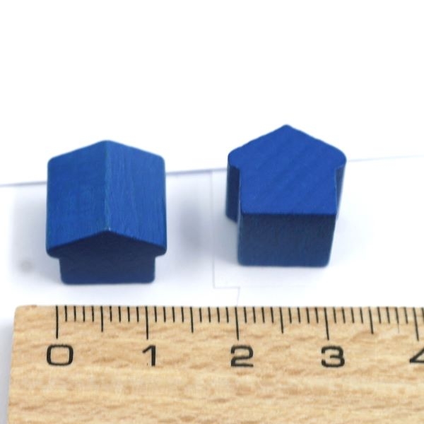 wooden hotel - ca. 12x13x12 mm - blue