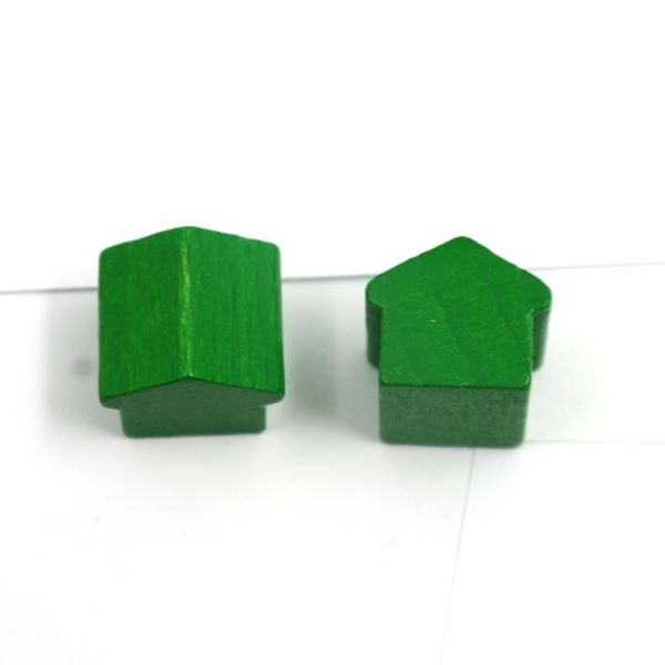 wooden hotel - ca. 12x13x12 mm - green