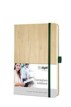 book with bamboo cover, lined