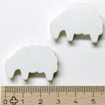 wooden figure sheep white - ca. 30x19x8 mm