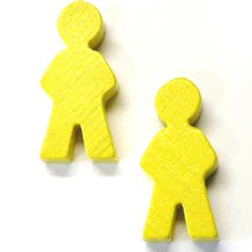 houten figuur man ca. 14x30x8 mm - geel