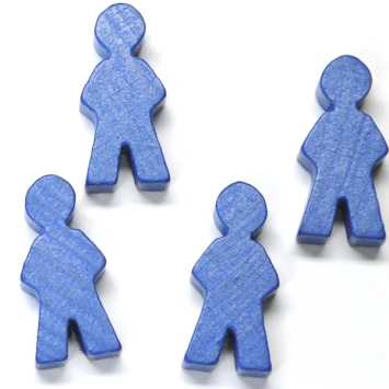 figurine en bois homme ca. 14x30x8 mm - bleu