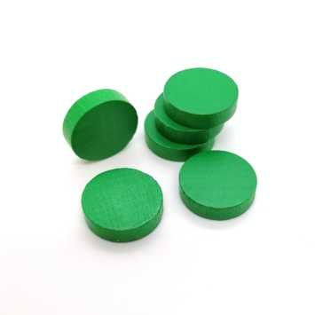 wooden disc ca. 15 mm ø 4 mm - green