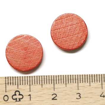 wooden disc ca. 15 mm ø 4 mm - red