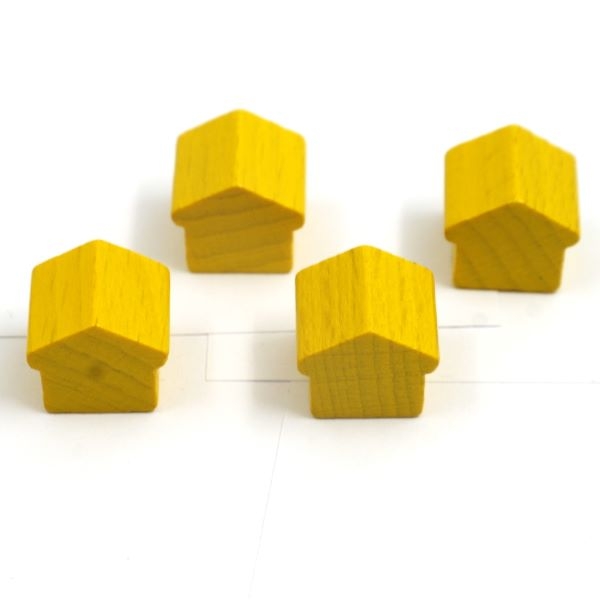 wooden hotel - ca. 12x13x12 mm - yellow