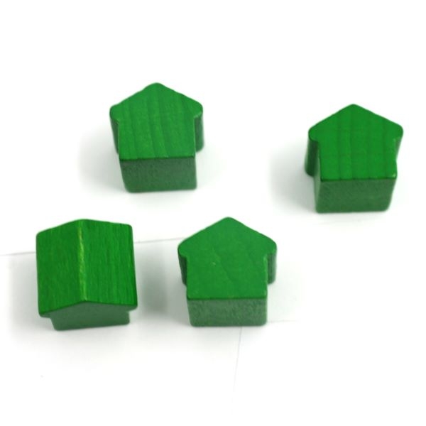 wooden hotel - ca. 12x13x12 mm - green