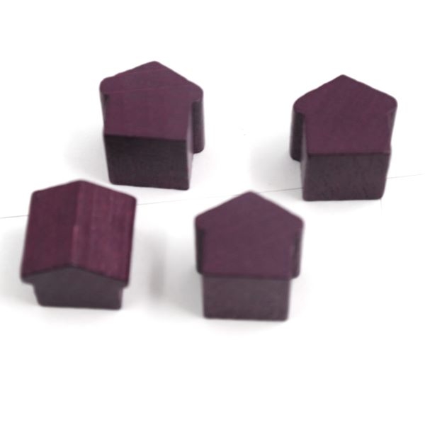 wooden hotel - ca. 12x13x12 mm - purple